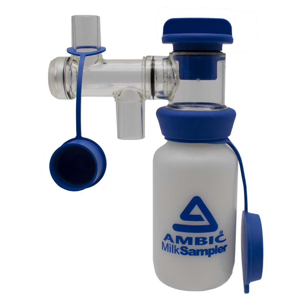 Ambic inline milk sampler device