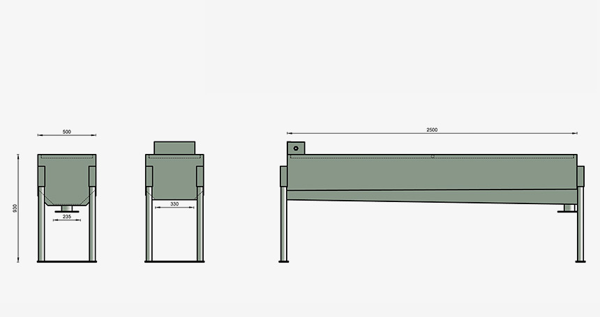 Stainless Steel Trough 2m - Fast Empty Wall Mount