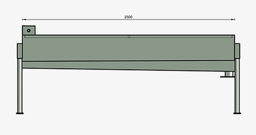Stainless Steel Trough 2m - Fast Empty Wall Mount