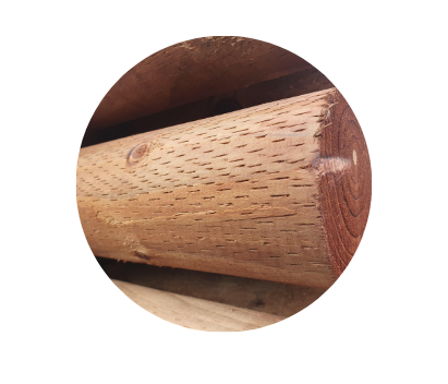 Woodfarm Machine Round 1.5m x 104mm NSAI Tanilised brown